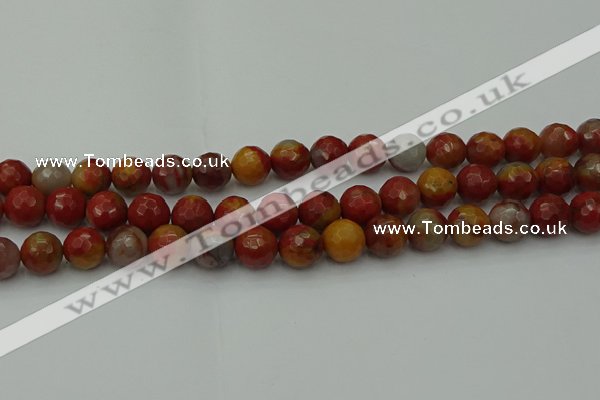 CCJ463 15.5 inches 10mm faceted round colorful jasper beads