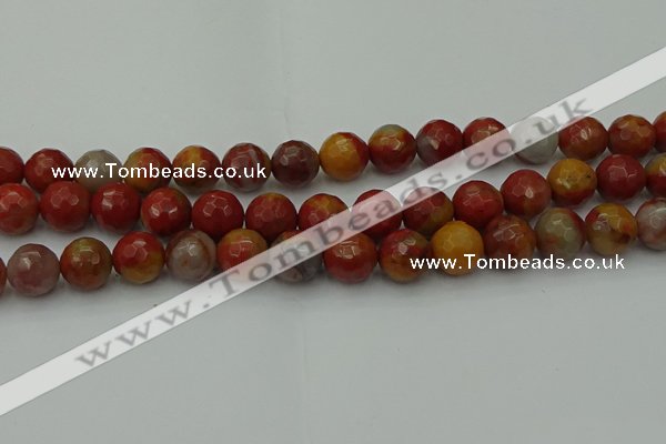 CCJ464 15.5 inches 12mm faceted round colorful jasper beads