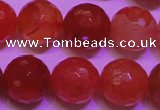 CCL54 15 inches 10mm faceted round carnelian gemstone beads