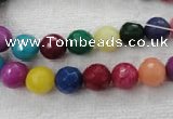 CCN1001 15.5 inches 4mm faceted round multi colored candy jade beads