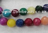 CCN1002 15.5 inches 6mm faceted round multi colored candy jade beads