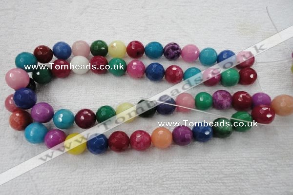 CCN1002 15.5 inches 6mm faceted round multi colored candy jade beads