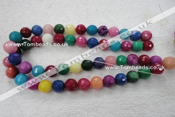 CCN1003 15.5 inches 8mm faceted round multi colored candy jade beads