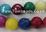 CCN1008 15.5 inches 18mm faceted round multi colored candy jade beads