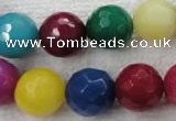 CCN1009 15.5 inches 20mm faceted round multi colored candy jade beads