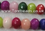 CCN1014 15.5 inches 12*16mm faceted rondelle multi colored candy jade beads