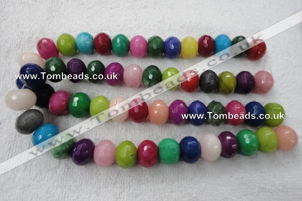 CCN1014 15.5 inches 12*16mm faceted rondelle multi colored candy jade beads