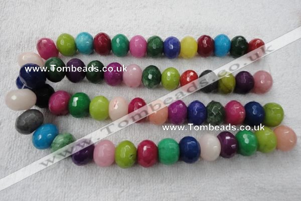 CCN1015 15.5 inches 13*18mm faceted rondelle multi colored candy jade beads