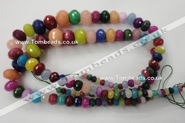 CCN1018 4*6mm - 13*18mm faceted rondelle multi colored candy jade beads