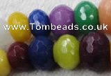 CCN1019 4*6mm - 13*18mm faceted rondelle multi colored candy jade beads