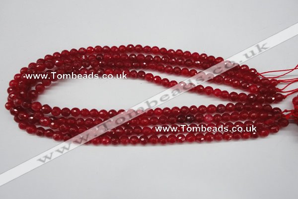 CCN1242 15.5 inches 6mm faceted round candy jade beads wholesale