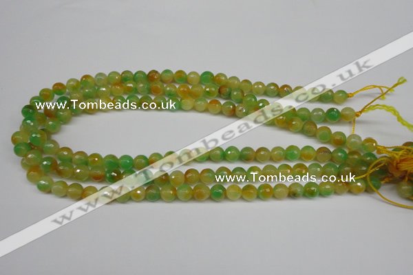 CCN1293 15.5 inches 8mm faceted round rainbow candy jade beads