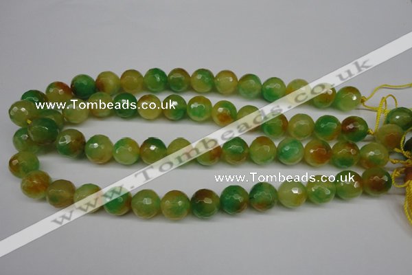 CCN1296 15.5 inches 14mm faceted round rainbow candy jade beads