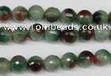 CCN1303 15.5 inches 8mm faceted round rainbow candy jade beads