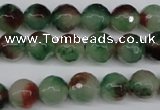 CCN1304 15.5 inches 10mm faceted round rainbow candy jade beads