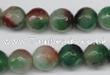 CCN1305 15.5 inches 12mm faceted round rainbow candy jade beads