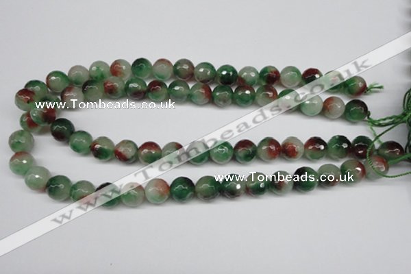 CCN1305 15.5 inches 12mm faceted round rainbow candy jade beads