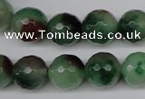 CCN1306 15.5 inches 14mm faceted round rainbow candy jade beads
