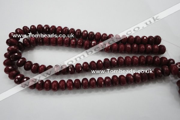 CCN1355 15.5 inches 8*12mm faceted rondelle candy jade beads