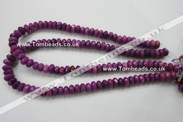 CCN1374 15.5 inches 6*10mm faceted rondelle candy jade beads