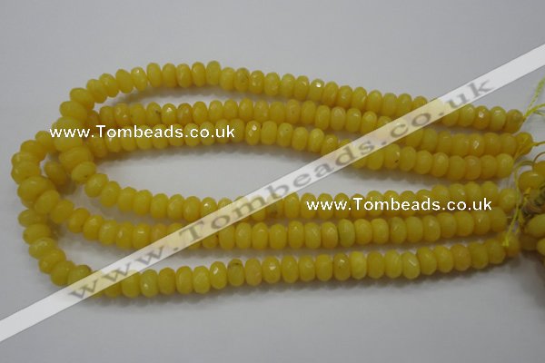 CCN1394 15.5 inches 6*10mm faceted rondelle candy jade beads