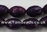 CCN1455 15.5 inches 13*18mm faceted rice candy jade beads wholesale