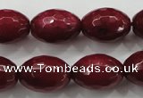 CCN1465 15.5 inches 13*18mm faceted rice candy jade beads wholesale