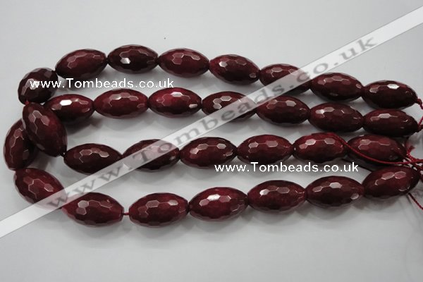 CCN1466 15.5 inches 15*25mm faceted rice candy jade beads wholesale