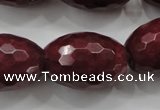 CCN1467 15.5 inches 18*25mm faceted rice candy jade beads wholesale