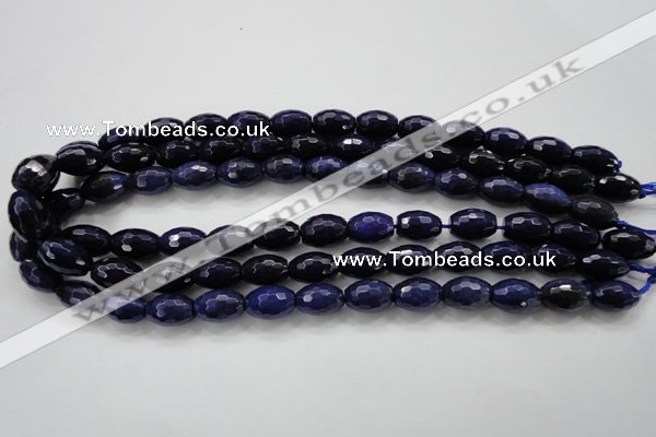 CCN1473 15.5 inches 10*14mm faceted rice candy jade beads wholesale