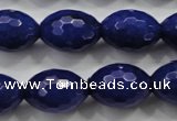 CCN1475 15.5 inches 13*18mm faceted rice candy jade beads wholesale