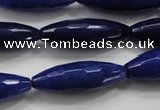 CCN1478 15.5 inches 10*30mm faceted rice candy jade beads wholesale