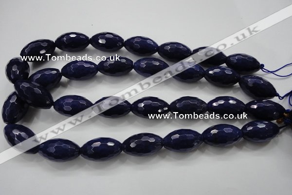 CCN1479 15.5 inches 15*25mm faceted rice candy jade beads wholesale