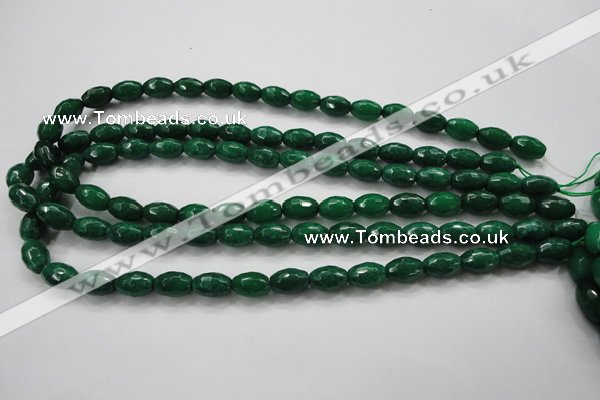 CCN1482 15.5 inches 8*12mm faceted rice candy jade beads wholesale