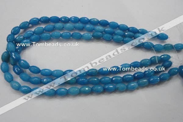 CCN1492 15.5 inches 8*12mm faceted rice candy jade beads wholesale