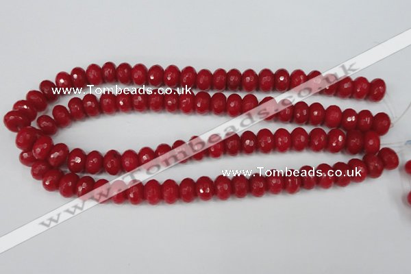 CCN153 15.5 inches 8*12mm faceted rondelle candy jade beads