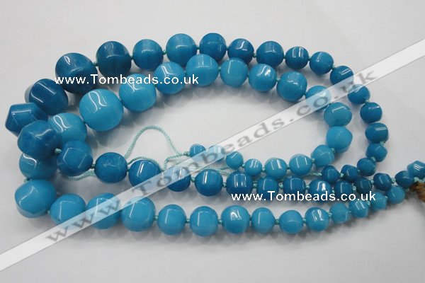 CCN1535 15.5 inches 8*8mm - 20*20mm pumpkin candy jade beads