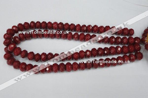 CCN154 15.5 inches 8*12mm faceted rondelle candy jade beads