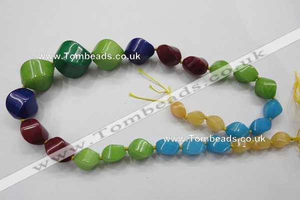 CCN1544 15.5 inches 10*14mm - 20*25mm twisted tetrahedron candy jade beads