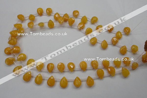 CCN1582 15.5 inches 10*14mm briolette candy jade beads wholesale