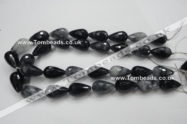 CCN1611 15.5 inches 15*25mm faceted teardrop candy jade beads