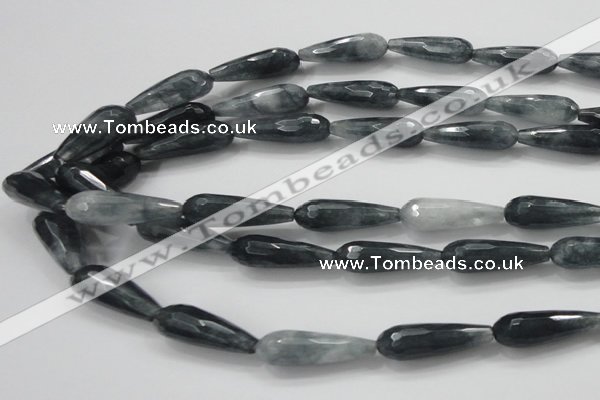 CCN1612 15 inches 10*30mm faceted teardrop candy jade beads