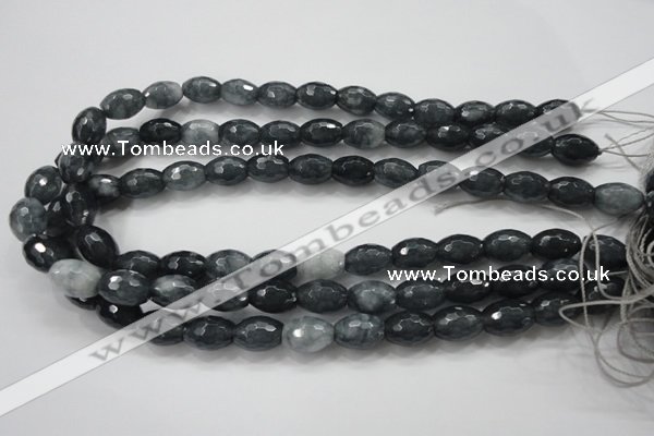 CCN1617 15.5 inches 10*14mm faceted rice candy jade beads