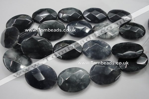 CCN1646 15.5 inches 30*40mm faceted oval candy jade beads