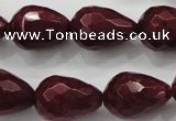 CCN1677 15.5 inches 13*18mm faceted teardrop candy jade beads wholesale