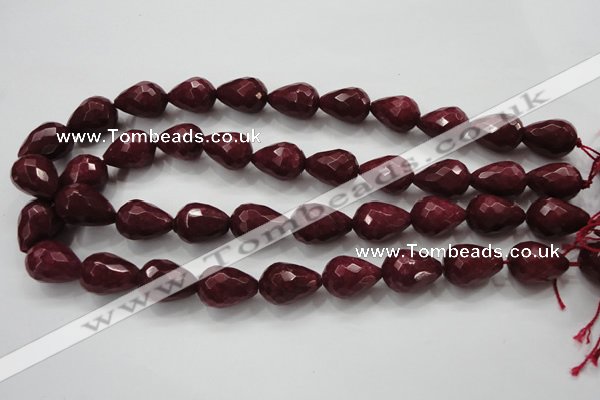 CCN1677 15.5 inches 13*18mm faceted teardrop candy jade beads wholesale