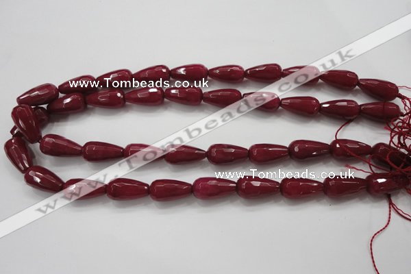 CCN1679 15.5 inches 10*20mm faceted teardrop candy jade beads wholesale