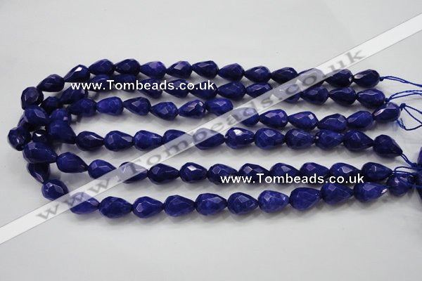 CCN1688 15.5 inches 10*14mm faceted teardrop candy jade beads wholesale