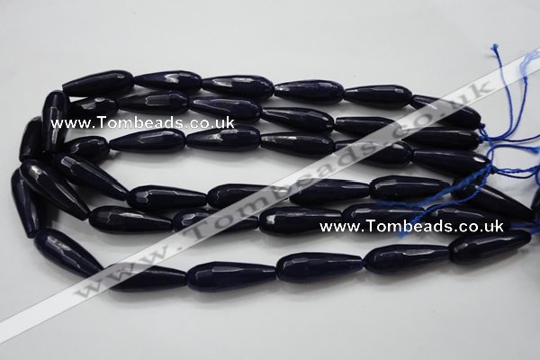 CCN1693 15.5 inches 10*30mm faceted teardrop candy jade beads wholesale