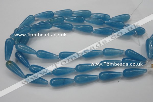 CCN1702 15.5 inches 10*30mm teardrop candy jade beads wholesale